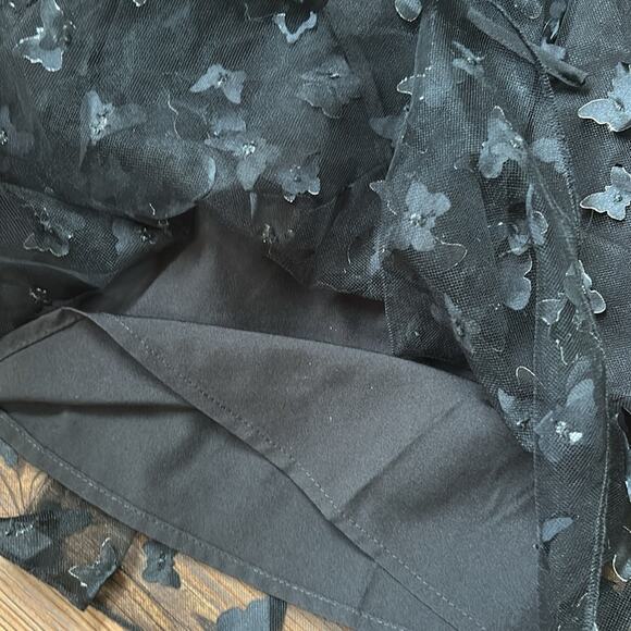 Thirty Thirty LA 3D Butterfly Babydoll Dress, Black S Mini Dress - Picture 8 of 9